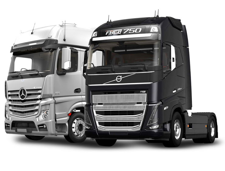 Самосвалы и седельные <br>тягачи